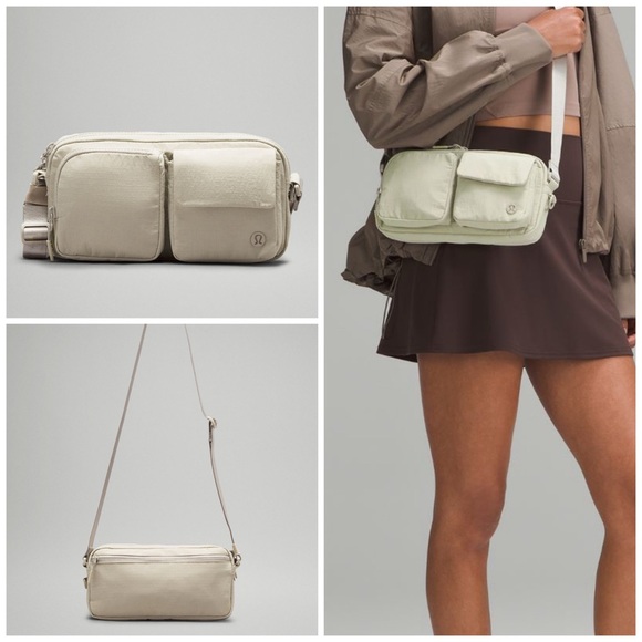 lululemon athletica Handbags - Lululemon Multi-Pocket Crossbody Bag 2.5L Raw Linen NWT